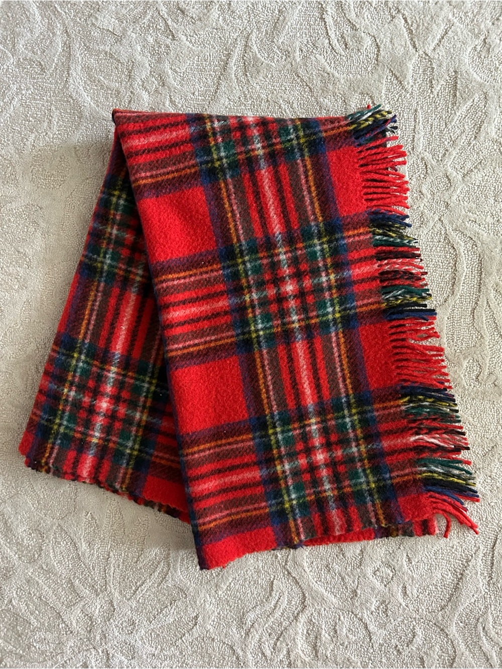 VTG Connemara Rug 100% Wool Plaid Stadium Throw Blanket Ireland 58"X 64"